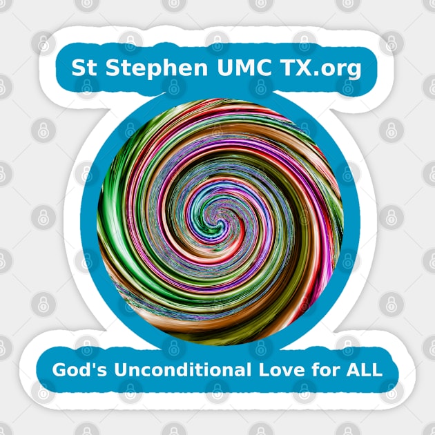 St. Stephen Rainbow Swirl 01 Sticker by Culturesmith